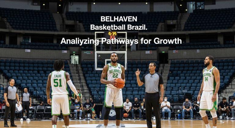 Editorial visualization of belhaven Basketball Brazil in a Brazilian basketball arena with engaged fans
