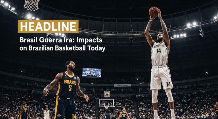 Brazilian basketball players warming up in a arena with global context imagery