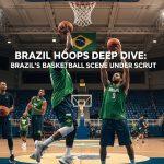 Brazilian basketball players training in a gym